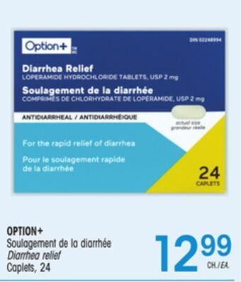 Uniprix Option+ soulagement de la diarrhée diarrhea relief offer