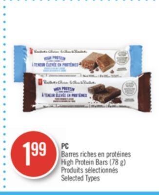 Pharmaprix Pc high protein bars offer