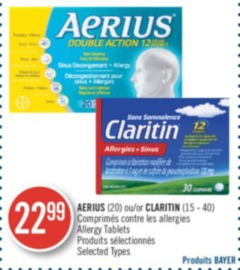 Pharmaprix Aerius (20) or claritin (15 - 40) allergy tablets offer