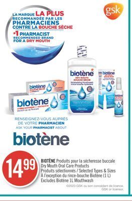 Pharmaprix Biotene dry mouth oral care products offer