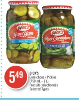 Pharmaprix Bick's pickles offer