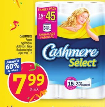 Uniprix Cashmere papier hygiénique/ bathroom tissue, rouleaux triples/ triple rolls offer