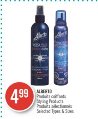 Pharmaprix Alberto styling products offer