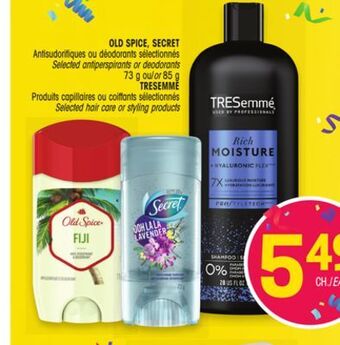 Uniprix Old spice, secret antisudorifiques ou déodorants sélectionnés / selected antiperspirants or deodorants offer