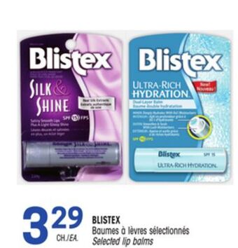 Uniprix Blistex baumes à lèvres sélectionnés/ selected lip balms offer