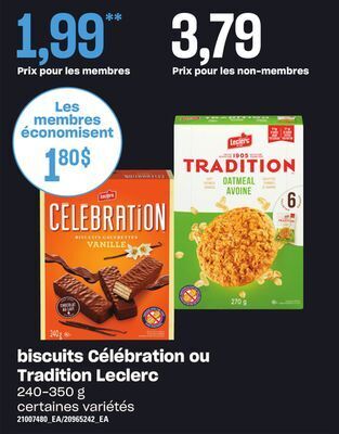 Provigo Biscuits célébration ou tradition leclerc, 240-350 g offer