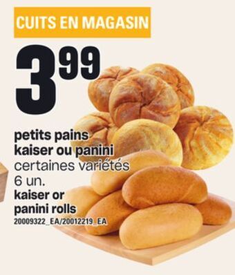 Provigo Petits pains kaiser ou panini, 6 un offer
