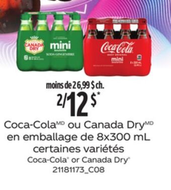 Provigo Coca-cola ou canada dry, en emballage de, 8x300 ml offer