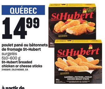 Provigo Poulet pané ou bâtonnets de fromage st-hubert, 510-600 g offer