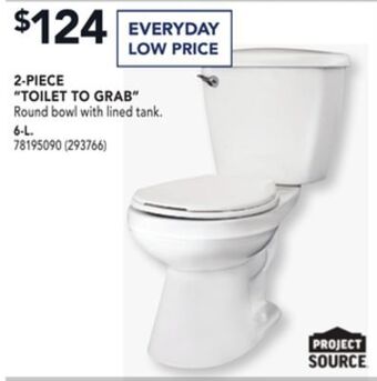 RONA Project source 6-l 2-piece toilet to grab offer