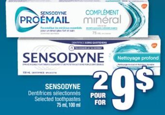 Jean Coutu Sensodyne selected toothpastes offer