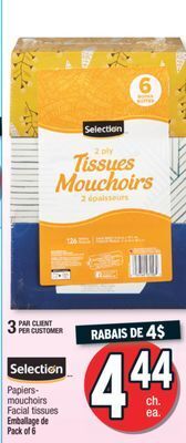 Jean Coutu Selection facial tissues offer