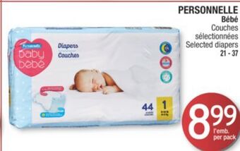 Jean Coutu Personnelle bébé selected diapers offer