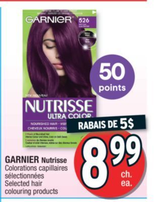 Jean Coutu Garnier nutrisse selected hair colouring products offer