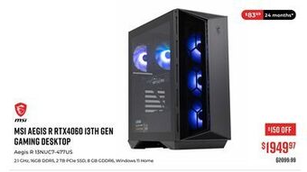 Canex Aegis r rtx4060 13th gen gaming desktop offer