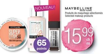Jean Coutu Maybelline new york selected makeup products offer