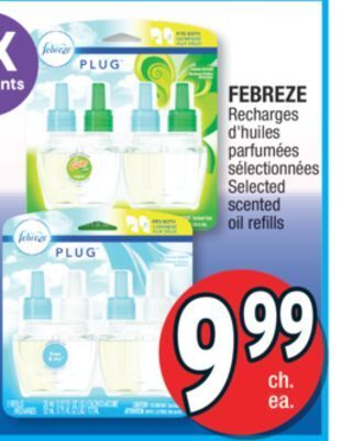 Jean Coutu Febreze selected scented oil refills offer
