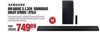 Centre Hi-Fi Samsung 5.1.2ch soundbar dolby atmos / dts:x offer