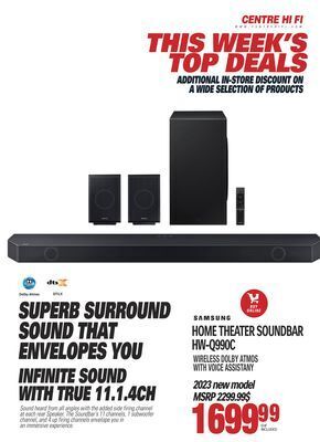 Centre Hi-Fi Samsung superb surround sound that envelopes you infinite sound with true 11.1.4ch offer