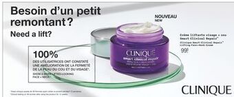 Jean Coutu Clinique smart clinical repair lifting face + neck cream offer