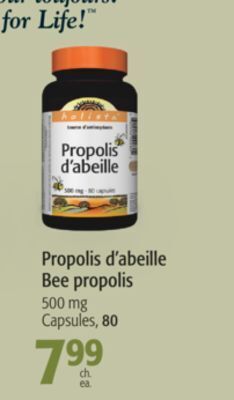 Jean Coutu Holista bee propolis 500 mg capsules offer