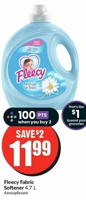 FreshCo Fleecy Fabric Softener 4.7 L offer