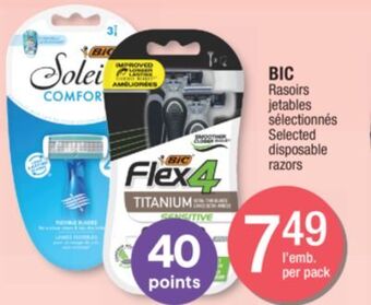 Jean Coutu Bic selected disposable razors offer