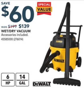 Réno Dépôt Dewalt wet/dry vacuum offer