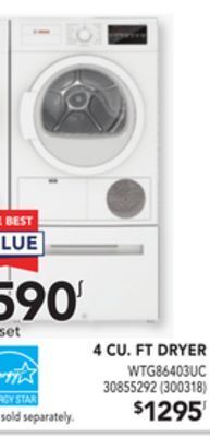 Réno Dépôt Bosch 4 cu. ft dryer offer