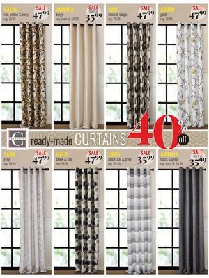 Fabricville Creations ready-made curtains 40% off offer