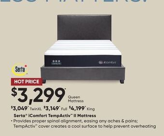 Dormez Vous Serta icomfort tempactiv ii mattress offer