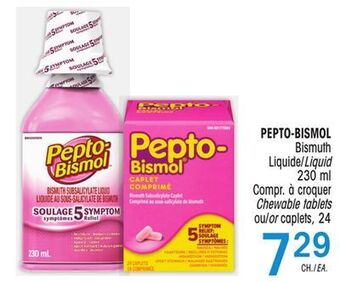 Uniprix Pepto-bismol bismuth liquide/liquid, compr. à croquer/chewable tablets offer