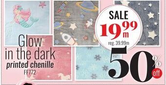 Fabricville Glow in the dark printed chenille offer