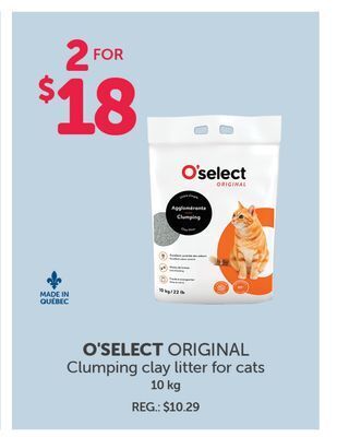Mondou O'select original clumping clay litter for cats offer