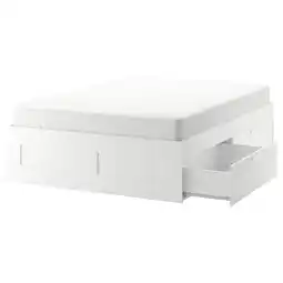 IKEA Brimnes bed frame with storage, white/luröy, full offer