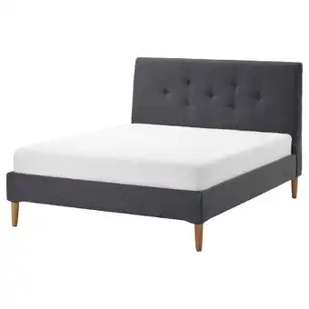 IKEA Idanäs upholstered bed frame, gunnared dark gray, queen offer