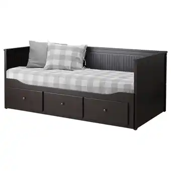 IKEA Hemnes daybed with 3 drawers/2 mattresses, black-brown/vannareid medium firm, twin offer
