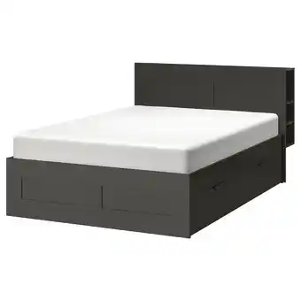 IKEA Brimnes bed frame with storage & headboard, gray/luröy, full offer