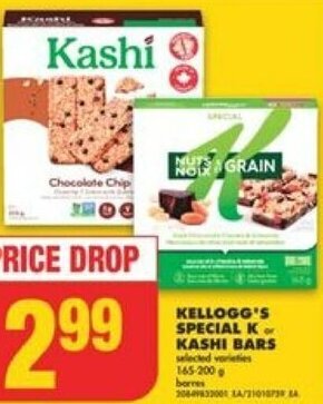No Frills KELLOGG'S SPECIAL K oR KASHI BARS offer