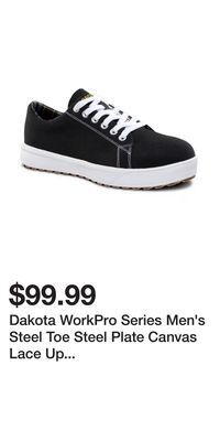 Mark's Dakota workpro series men's steel toe steel plate canvas lace up safety shoes offer