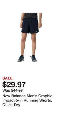 Sport Chek New balance men's graphic impact 5-in running shorts, quick-dry offer