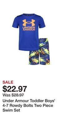 Sport Chek Under armour toddler boys' 4-7 rowdy bolts two piece swim set offer