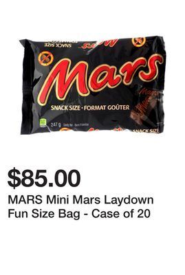 Dollarama Mars mini mars laydown fun size bag - case of 20 offer