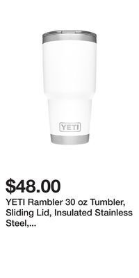 Sport Chek Yeti rambler 30 oz tumbler, sliding lid, insulated stainless steel, dishwasher safe offer