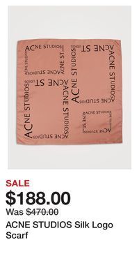 Holt Renfrew Acne studios silk logo scarf offer