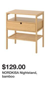 IKEA Nordkisa nightstand, bamboo offer