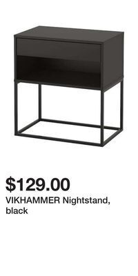 IKEA Vikhammer nightstand, black offer