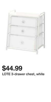 IKEA Lote 3-drawer chest, white offer