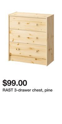 IKEA Rast 3-drawer chest, pine offer