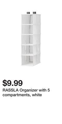 IKEA Rassla organizer with 5 compartments, white offer